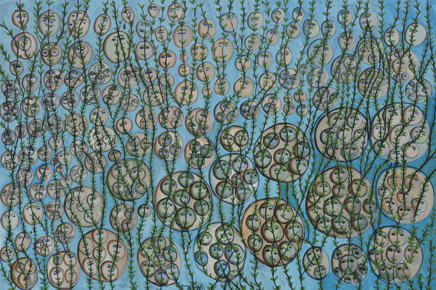 Kamala Ibrahim Ishag, Blues for the Martyrs, 2022. Oil on canvas, 203 x 300cm.