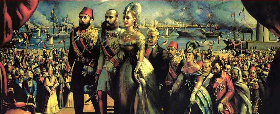 لوحة افتتاح قناة السويس بريشة فنان مصر العظيم محمود سعيد بك التي رسمها عام 1947 لتخليد ذكرى افتتاح القناة ويظهر فيها الخديوي اسماعيل والإمبراطور فرانز جوزيف مع الامبراطورة أوجيني مع باقي الضيوف.  اللوحة الجدارية الضخمة بخامة الزيت على توال بمساحة 4*2,70 متر وتعتبر من أهم مقتنيات متحف محمود سعيد في الاسكندرية.