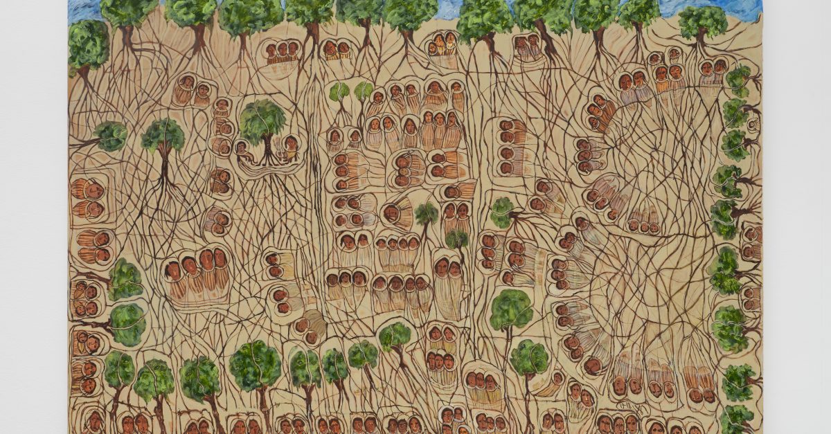 Kamala Ibrahim Ishag, Bait Al-Mal, 2019. Oil on canvas, 200 x 300 cm