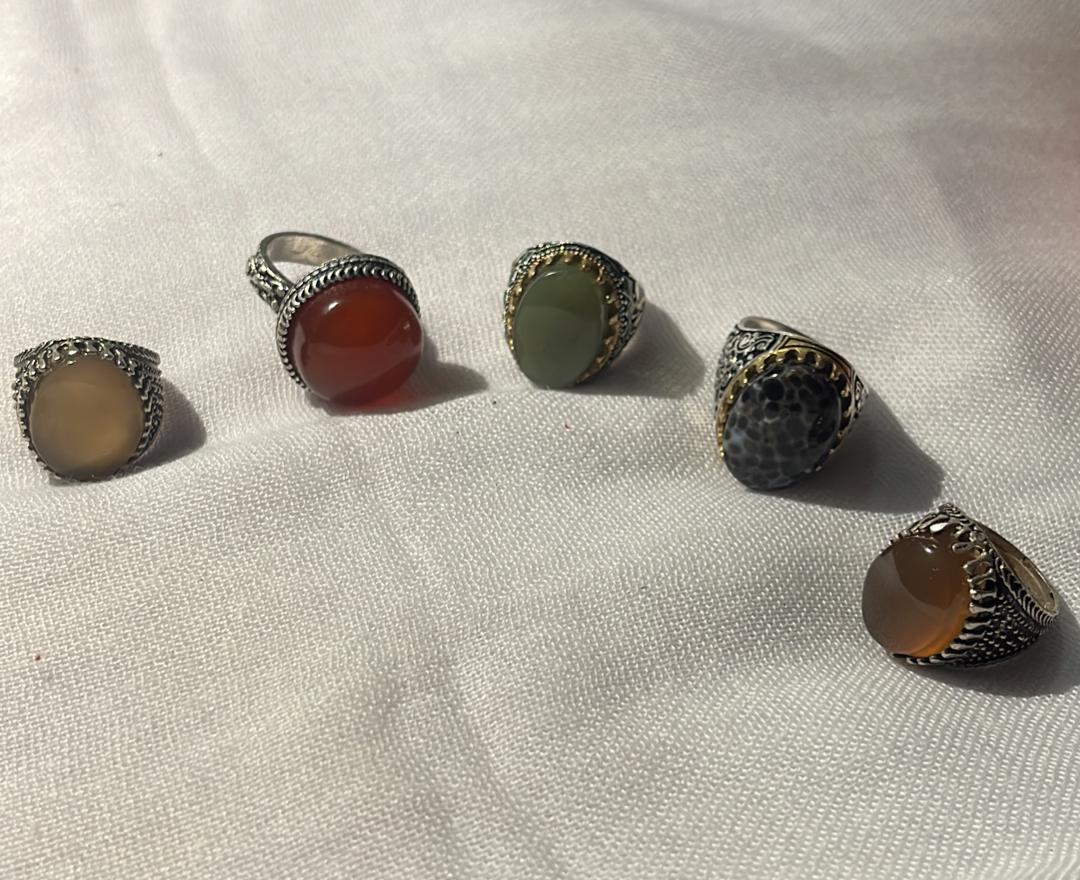 Handmade silver ring خاتم فضة صناعة يدوية Tiger's eye Yemeni agate عين النمر عقيق يمني